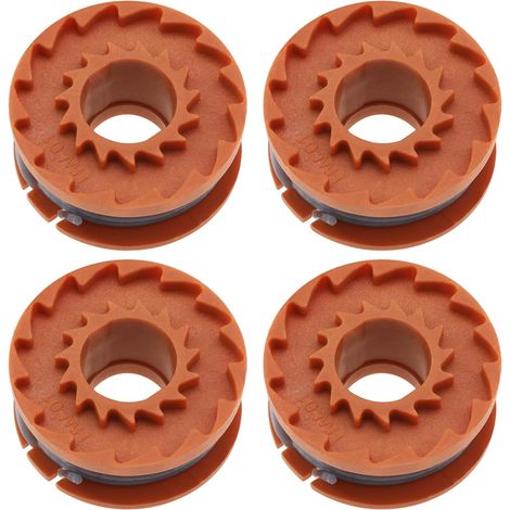Lot de 4 bobines de fil pour débroussailleuse - 40,4 x 17,5 mm - Compatible avec débroussailleuse 18 V - Longueur : 2,5 m - Diamètre du fil : 1,5 mm (1/5)