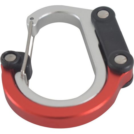 Red 2pcs D-type Multifunctional Rotating Buckle Carabiner Outdoor Travel Scope Aluminum Alloy Carabi (1/5)