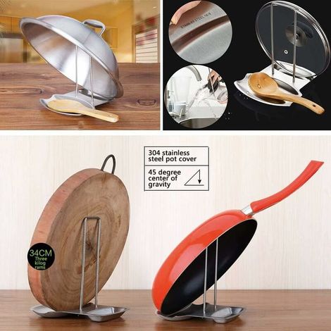 Support Couvercle Repose Cuillère Couteaux Cuillères Fourchettes Spatule en Acier Inoxydable Repose Couvert Porte Couvercle Ustensile Divers de Cuisine Mettre de l&39Ordre dans Votre Cuisine (argenté) (1/5)