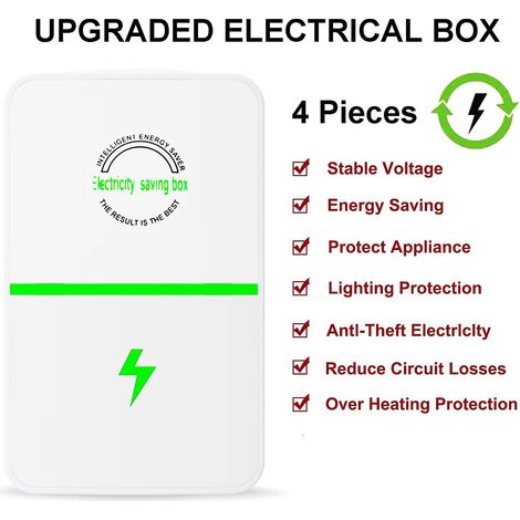 Caja de ahorro de electricidad, dispositivo de ahorro de factor de potencia, ahorrador de electricidad doméstico, adaptador de 90 V-250 V para oficina y fábrica (1/5)
