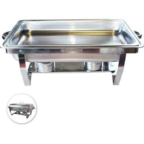 Herzberg HG-8022-1: Chafing Dish de acero inoxidable de 9 cuartos - 1 recipiente (1/5)