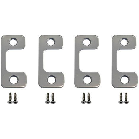 royaluxe-Lot de 4 plaques de verrouillage de porte – Plaque de gâche réglable – Plaque de gâche à grand trou pour serrure de porte, serrures électroniques, plaque de gâche de sécurité de maison et de (1/5)