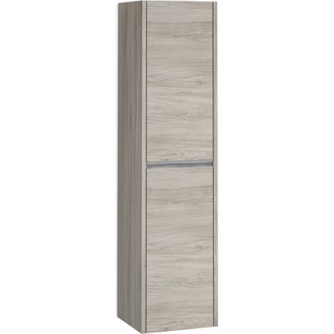 Columna Baño Suspendida 1 Puerta 140 x 34,9 x 32,2cm Pino gris Tirador Cromo