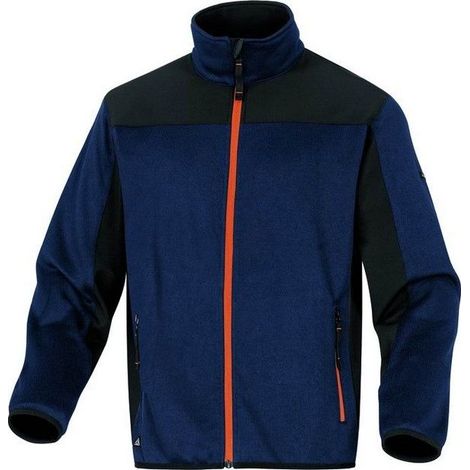 Deltaplus BEAVEMOXG Beaver Cardigan con Zip 4 Tasche Antifreddo Softshell Poliestere colore Blu-Arancione