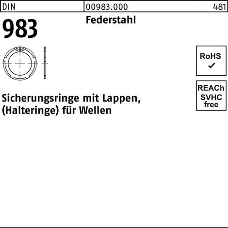 DIN 983 Sicherungsringe mit Lappen Federstahl 50 x 2 S 100 Stk (1/2)