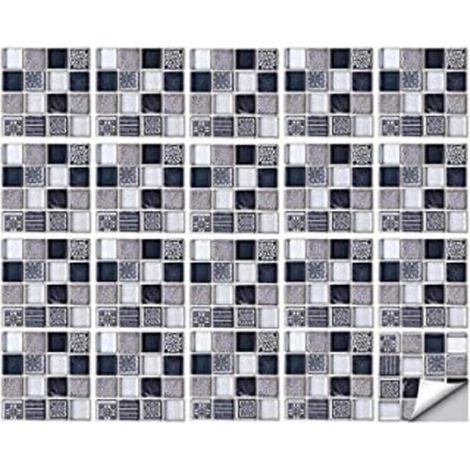 En Tuile Pour Salle De Bain Et Cuisine, 20 Pièces Stickers Carrelage Mural Imperméable, S Carreau Mosaïque Adhésifs Pour Les Carre