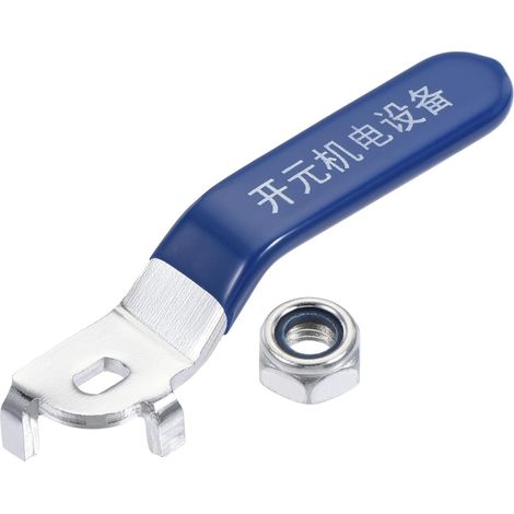 Levier Poignée Fer Chrome Plaqué Rechange Quart Tour avec Plastique Poignée Bleu pour DN20 Vanne à bille (1/5)