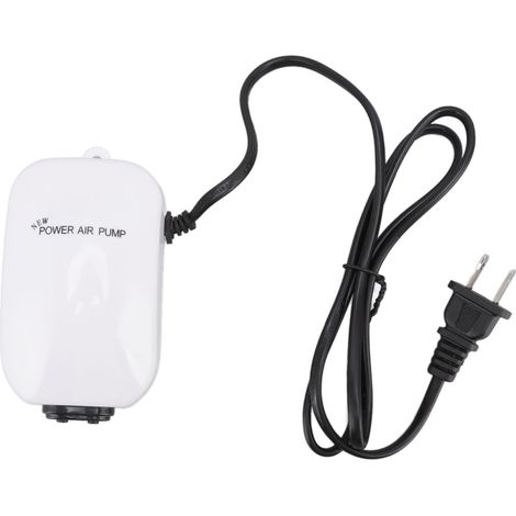 Pompe à air oxygénante ultra-silencieuse et puissante à double sortie pour aquarium, 3 W, 110 V, prise américaine (1/5)