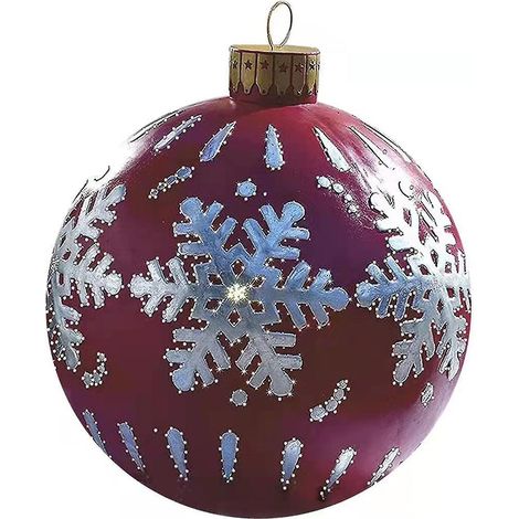 1 set Boule gonflable de Noël Décorations de Noël gonflables pour l'extérieur Boule décorée avec pompe pour maison Nouvel An Décor festif (1/5)