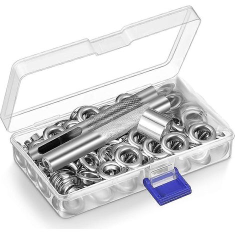 Werkzeugset für 12-mm-Ösen, 100 Ösensätze, Lochset, Reparaturset für Planen, Vorhänge, Schuhe und Ledertaschen. (1/5)