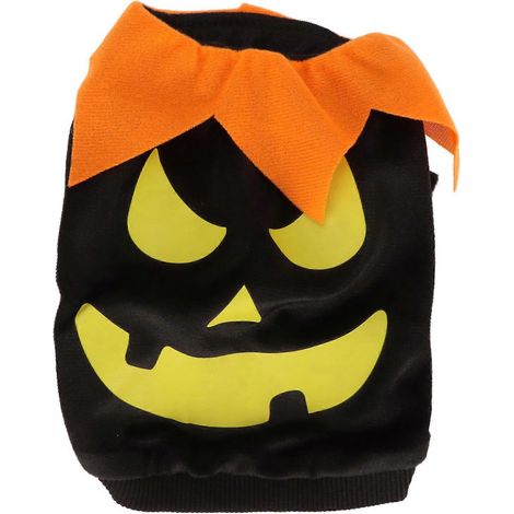 T-shirt Halloween chien chat mignon citrouille fantôme, costume cosplay animal élastique doux, vêtement déguisement pour petit chien et chat de taille moyenne (1/5)