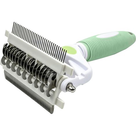Haustier-Fellentfernbürste, Ergonomischer Griff, Vielseitiges Pflegewerkzeug, grün (1/2)