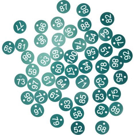 Étiquettes numérotées 51-100 pour élevage et apiculture, 50 pièces, vert - Matériel d'élevage (1/5)
