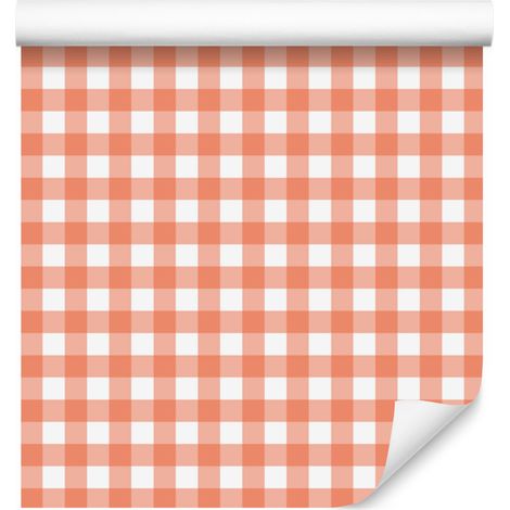 Papier peint à motif pêche et blanc pour salon et chambre, 50 x 1000 cm (1/5)