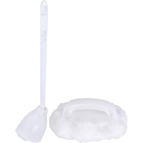 Brosse WC, blanc, nylon/ABS, pour salle de bain et céramique (1/5)