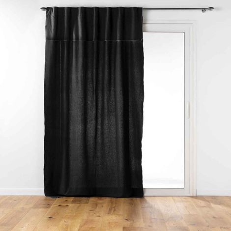 Rideau à Passants "Mistraline" 140x240cm Noir (1/4)