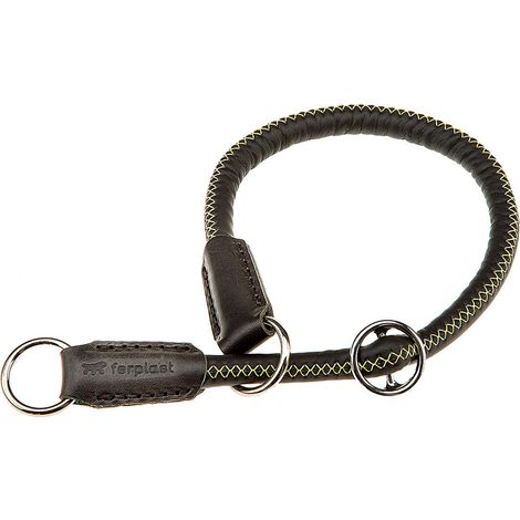 Ferplast DERBY CS Collare a semistrangolo per cani in ecopelle con interno in nylon. Diverse misure e colori.. Variante 12/50 - Misure: A: 50 cm - B: Ø 12 mm - Nero
