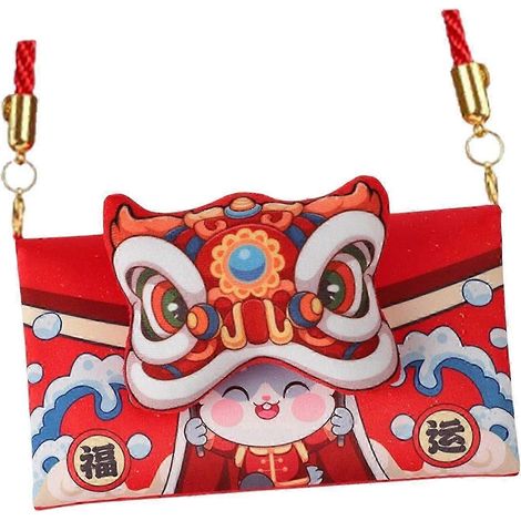 Enveloppes rouges en tissu, paquets rouges Hong Bao pour anniversaire-Horizontal A