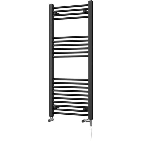 Zennor - Black Dual Fuel Towel Rail H1200mm x W500mm Standard - Straight (1/3)