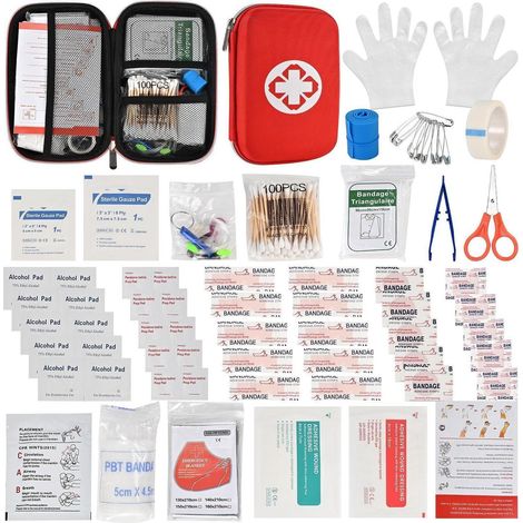 Erste Hilfe Set 177 Teile mit EVA Tasche für Auto, Outdoor & Zuhause