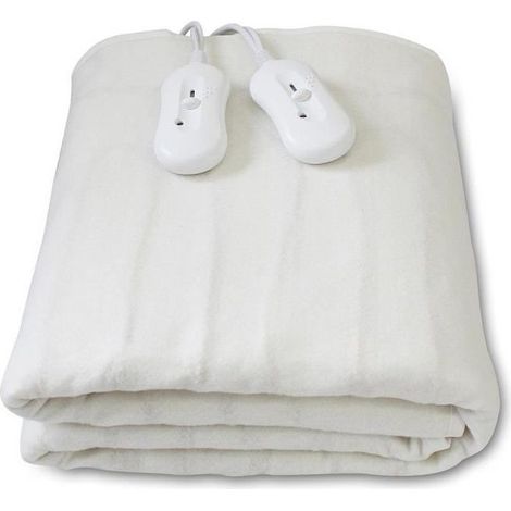 Surmatelas Chauffant - LEOGREEN - Double 160x140 cm - 2x60W - 3 Réglages de Température - Blanc