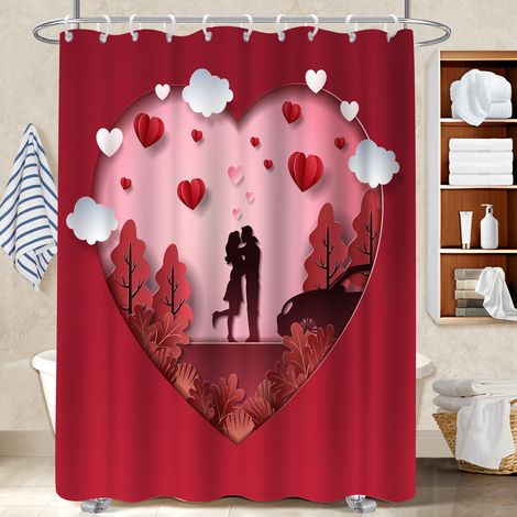 Rideau de bain 180x180 stylé rideau étanche pour une déco d’hiver réconfortante (1/5)
