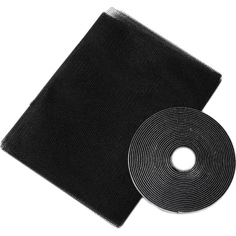 Mosquitera, material de nailon resistente, fácil instalación, color negro - 1,3 x 1,5 m (1/2)