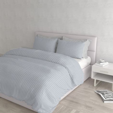 Housse de Couette Coton Athena, 2 Places, Rita Grigio (1/4)