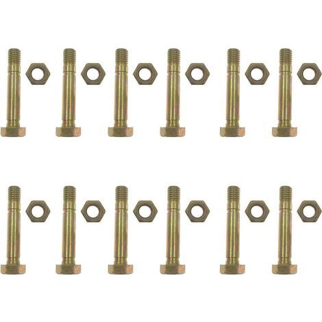 Cancanle 12 paquets Goupilles de cisaillement et écrous pour Rotary 5575 compatible avec Ariens 52100100, Longueur 5,2 cm (1/5)