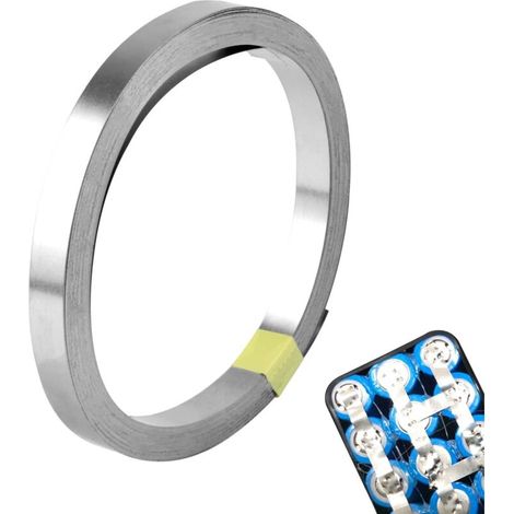 Plaque Nickel Bande Ruban 0,15 x 8 mm Bande de Nickel pour batterie 18650 Spot Soudure Compatible pour Spot Soudeur Mach