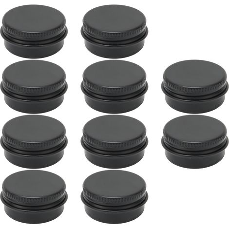Lot de 10 pots ronds en aluminium vides rechargeables de 10 ml pour baume à lèvres, masque et parfum solide. (1/5)