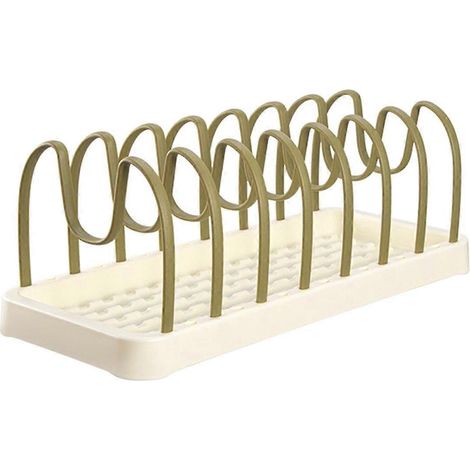 Organisateur de casseroles et poêles pour placard, porte-couvercles pour plan de travail avec séparateur réglable, vert olive (1/4)