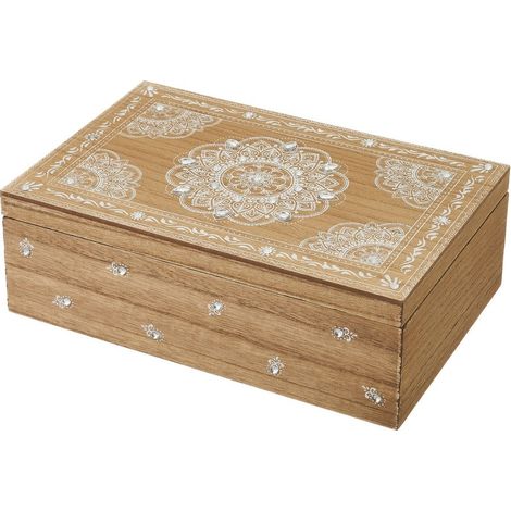 Boite en bois compartimentée Mandalas