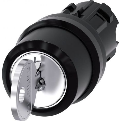 Interrupteur à clé 22 mm en plastique 3 positions I-O-II Ronis n° 455 clé en position I-O-II Sirius ACT 3SU1000-4CL11-0AA0