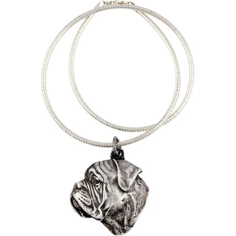 Bullmastiff, Bulmastiff: un collar con un perro, joyería única para un amante de los perros, un colgante único con forma de serpiente de Art-Dog (1/5)