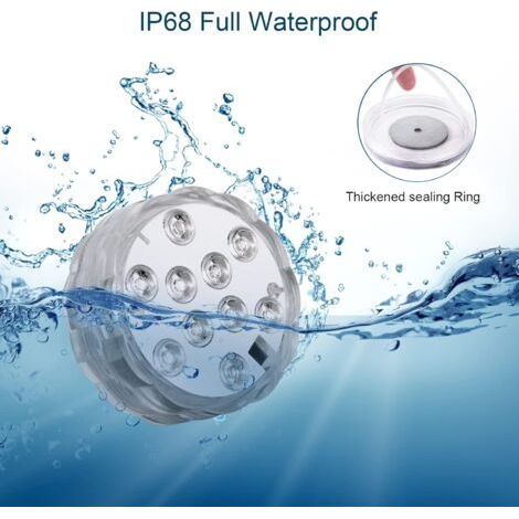 Lampade LED Subacquee Multicolore, Illuminazione Impermeabile con Telecomando per Vasi, Piscine, Laghi e Acquari - AUTRES (1/4)