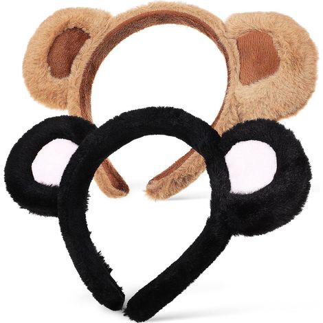 Animal Style Teddy Bear 3D Ears Headband, 2 Pieces (1/5)
