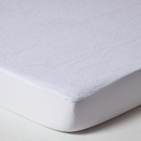 HOMESCAPES Cot Bed Terry Towelling Waterproof Mattress Protector 70 x 140 cm, Pack of 2