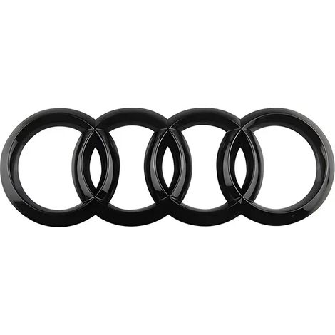 (Noir brillant, avant 282 mm A7) 4 anneaux ABS noir, emblème autocollant logo pour capot, calandre, emblème arrière et logo de coffre, compatible avec Audi A3 A4 A5 A6 A7 Q2 Q3 Q5 Q8 TT (1/4)