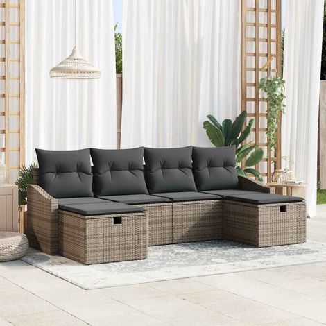 vidaXL Set di divani 6 pz polyrattan (1/5)