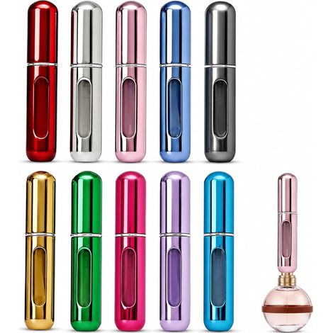 10 Pièces Vaporisateur Parfum Rechargeable, 5 ml Flacon Parfum Vide, Recharge Parfum avec Fenêtre Visible, Mini Vaporisateur de Parfum, Facile à Transporter et Idéal pour les Voyages (1/5)