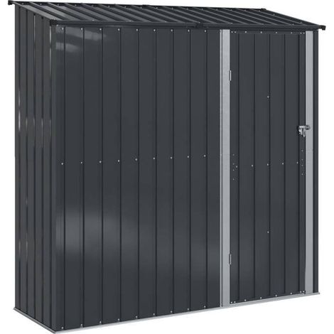 Cabanon de jardin - FAFEICY - 42011301 - Anthracite - Métal anti-corrosion - Porte verrouillable (1/5)