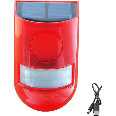 Alarme Solaire Avec Détecteur De Mouvement PIR - Lampe Flash LED Étanche IP65 - Sirène 110 dB - Autonome 30 J - Pour Extérieur Maison Ferme Villa (1/5)