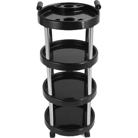 Chariot de Coiffure 4 Étagères, Cadre en Acier Inoxydable, Rouleau Universel, Chariot de Soin pour Salon de Beauté et Coiffure (1/5)