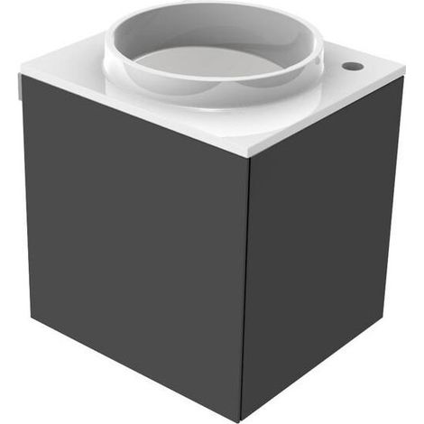 Lavabo noir trou de robinetterie droite. poignée gauche