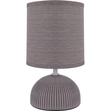 Lampe de table en céramique brune rayée PASMA Struhm 1xE14 40W (1/2)