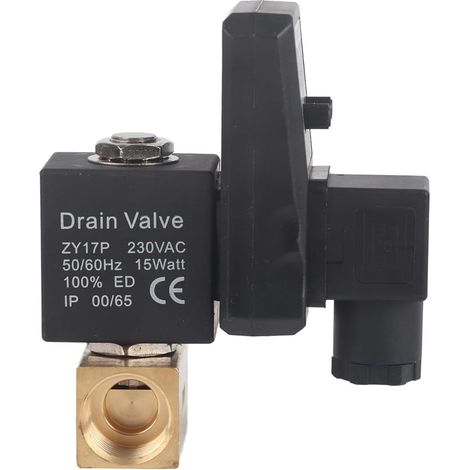 Brass Electronic Automatic Drain Valve G1/2 DN15 for Air Compressor Condensate AC230V 230V (1/5)