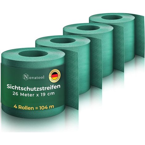 Bandes brise-vue Novatool PP 104 m pour clôture à double treillis métallique vert pour 40 rangées, 1,1 mm extra résistant résistance aux UV bandes