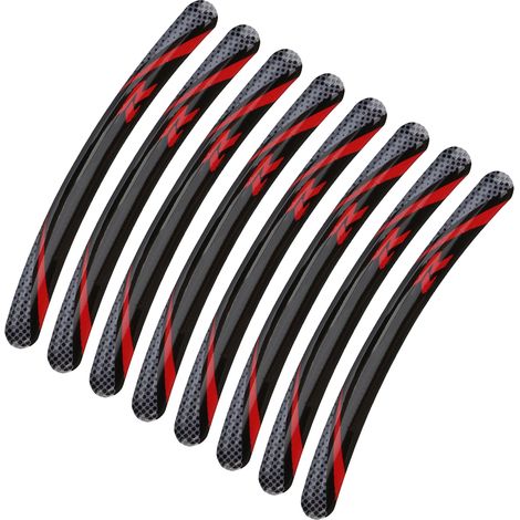 Lot de 8 autocollants réfléchissants imperméables pour jantes de voiture de course Kawasaki, type 6 (1/5)