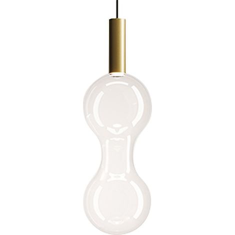 Zafferano Lampada a sospensione Sfer'Otto LED 8W Dimmerabile TRIAC Oro e Vetro Borosilicato Soffiato a bocca, Design Elegante per Interni IP40